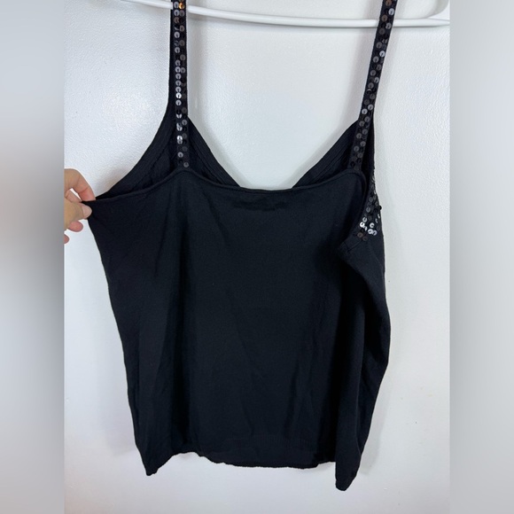 Old Navy Womens Sequin Cami Top Black NWT‎ XXL Knit Office Goth Party Base - Picture 4 of 6